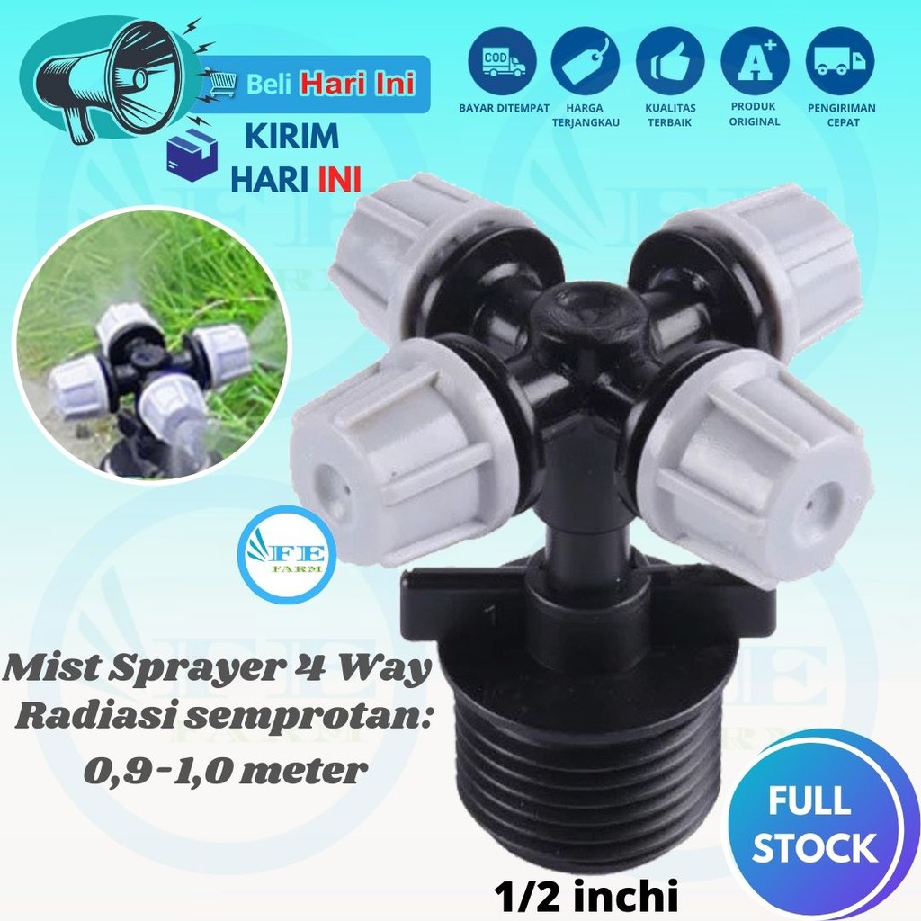 Fogger Sprinkler / Nozzle  Dengan Adapter 1/2 Inch FEFARM