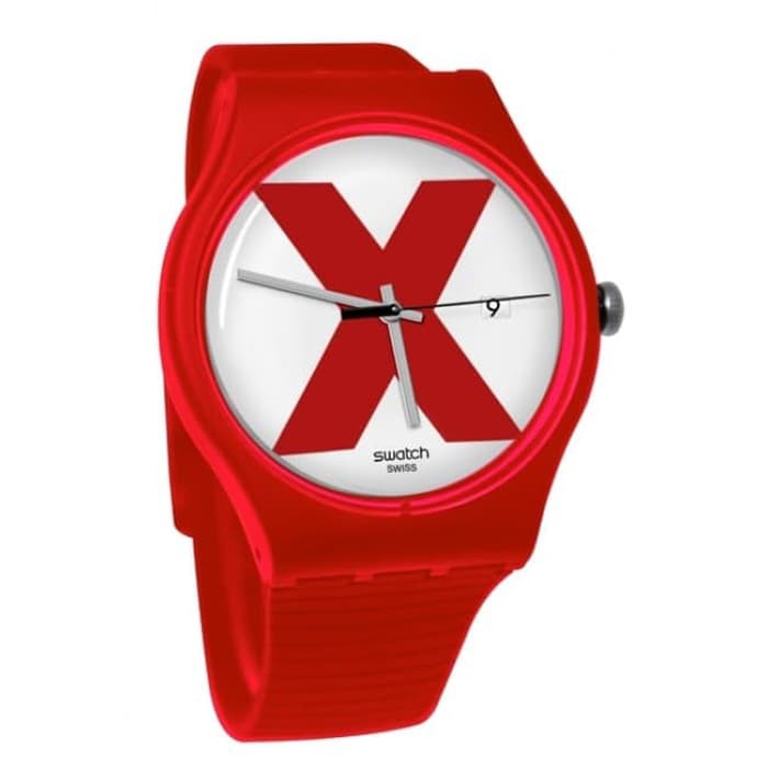 Swatch Analog Jam Tangan Karet Unisex SUOR400 XX-RATED RED Original