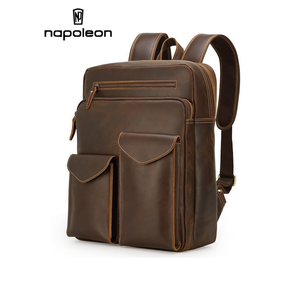 Tas Ransel Pria Kulit Asli Crazy Horse Leather - ANTONIO by Napoleon