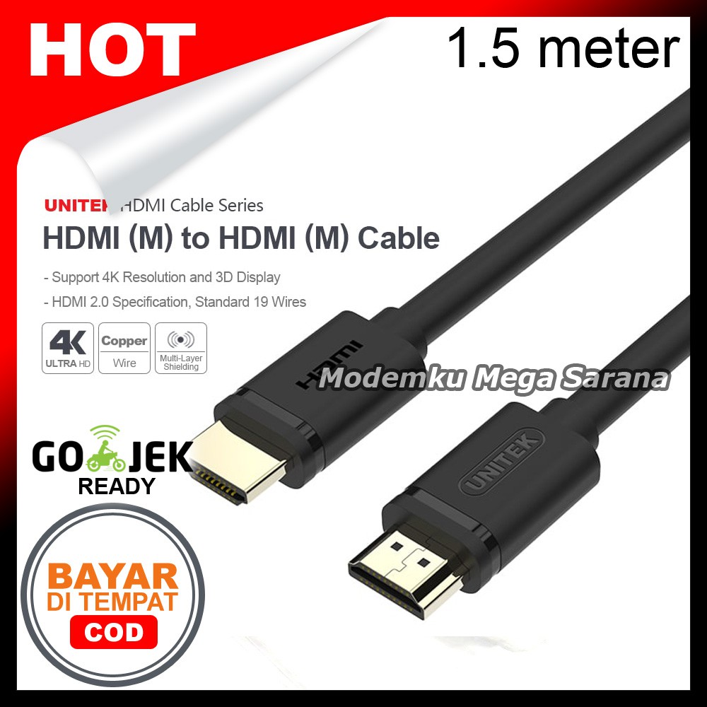 Unitek Kabel HDMI To HDMI - 1.5 Meter