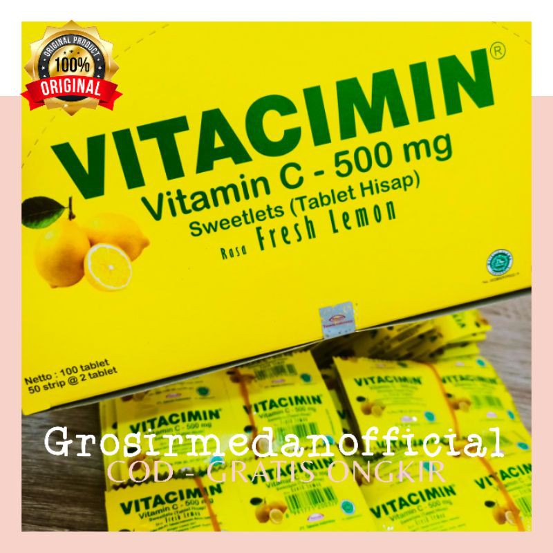 COD - VITACIMIN ORIGINAL - VITAMIN C 500 MG ISI 100 - PENCEGAH COVID - MENAMBAH DAYA TAHAN TUBUH