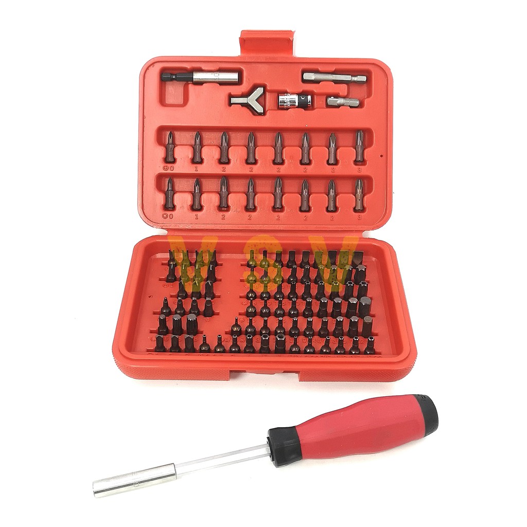 GESTAR Screwdriver set 100pc+handle / obeng set / mata obeng set