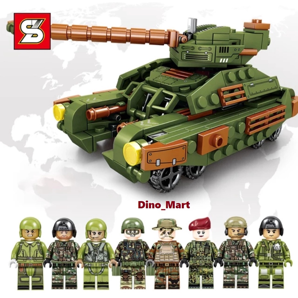 Brick Tentara Mobil Pesawat Senjata Survival Warfare 8 in 1 SY 1634