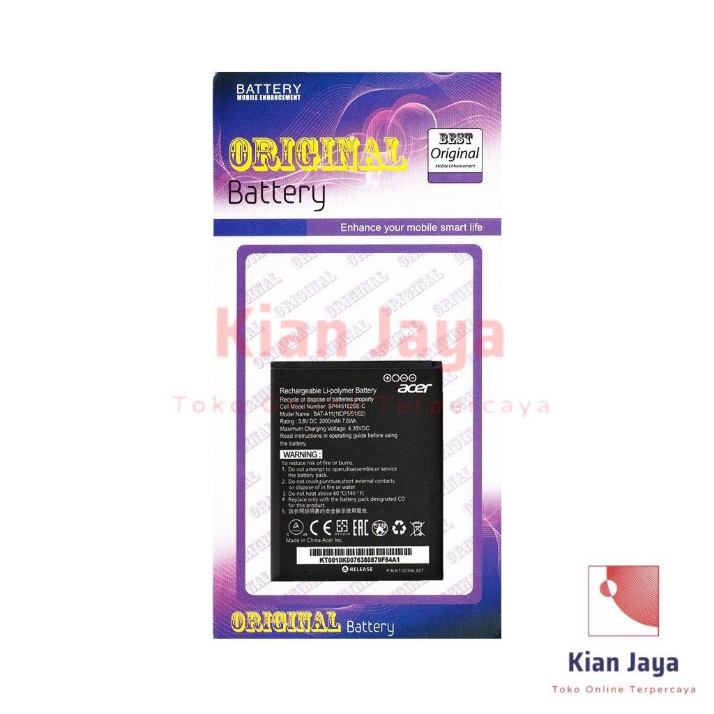 Baterai Hp Acer Z410, Z320, Z330, M330, BAT-A11, BAT11 Original OEM Batrai Batre Battery