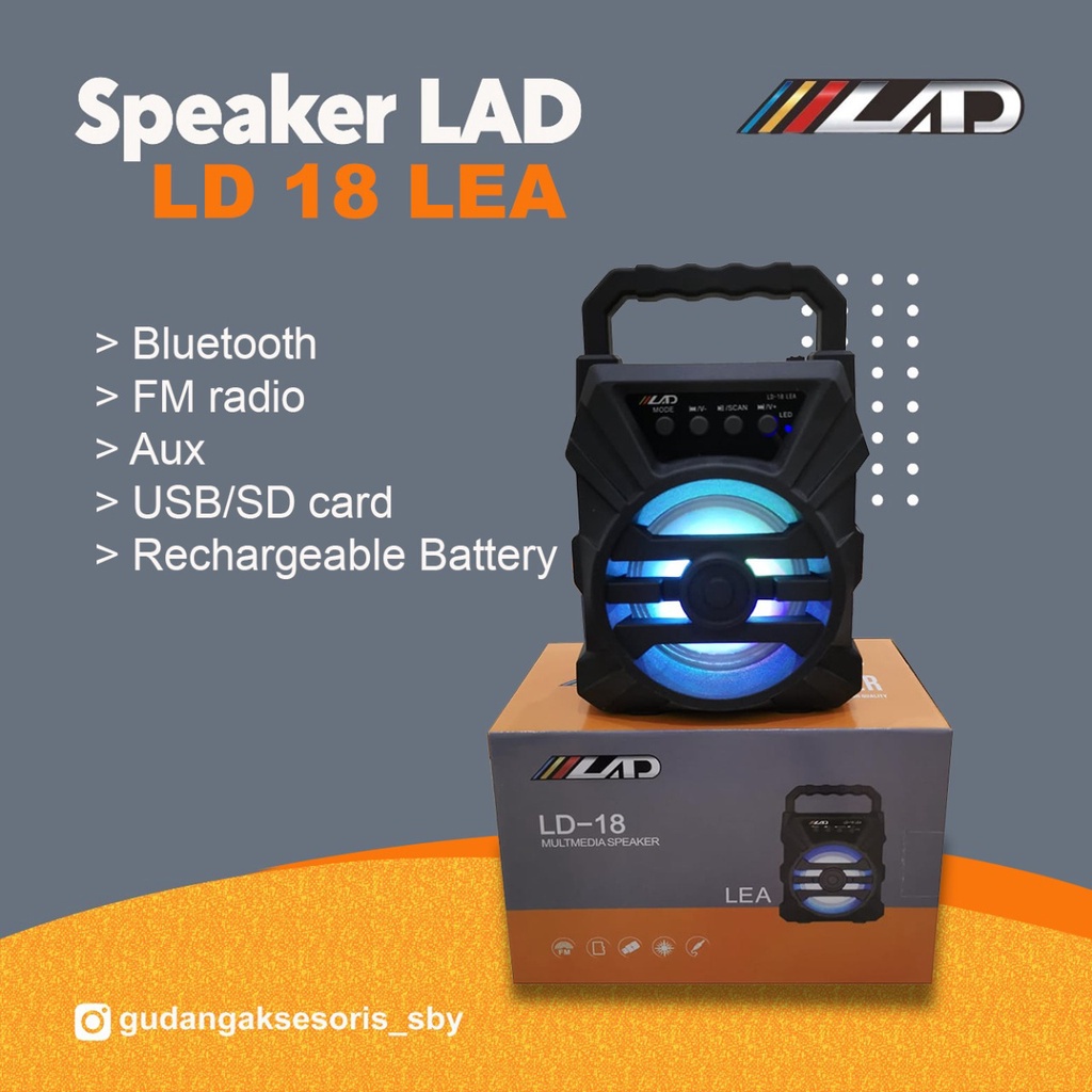 Speaker Bluetooth Multimedia LAD LD-18 LD 18 ANDY / LEA loudspeaker Bluetoot Portable Wireless