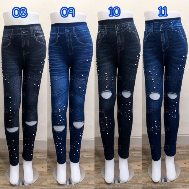 Celana Legging Jeans Ripped Model Bolong Import Melar