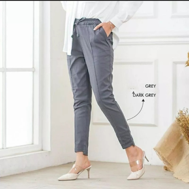 Celana Wanita Baggy Pants Combed Stretch Diamond Super Jumbo 5L/6L/7L/8L Bahan Melar Bisa Bayar Ditempat (COD)