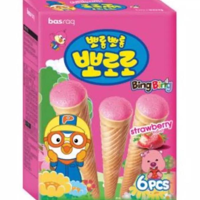 

Gaya Pororo Ice Cone Snack Netto 6 Pcs X 9 Gram - Strawberry Limited