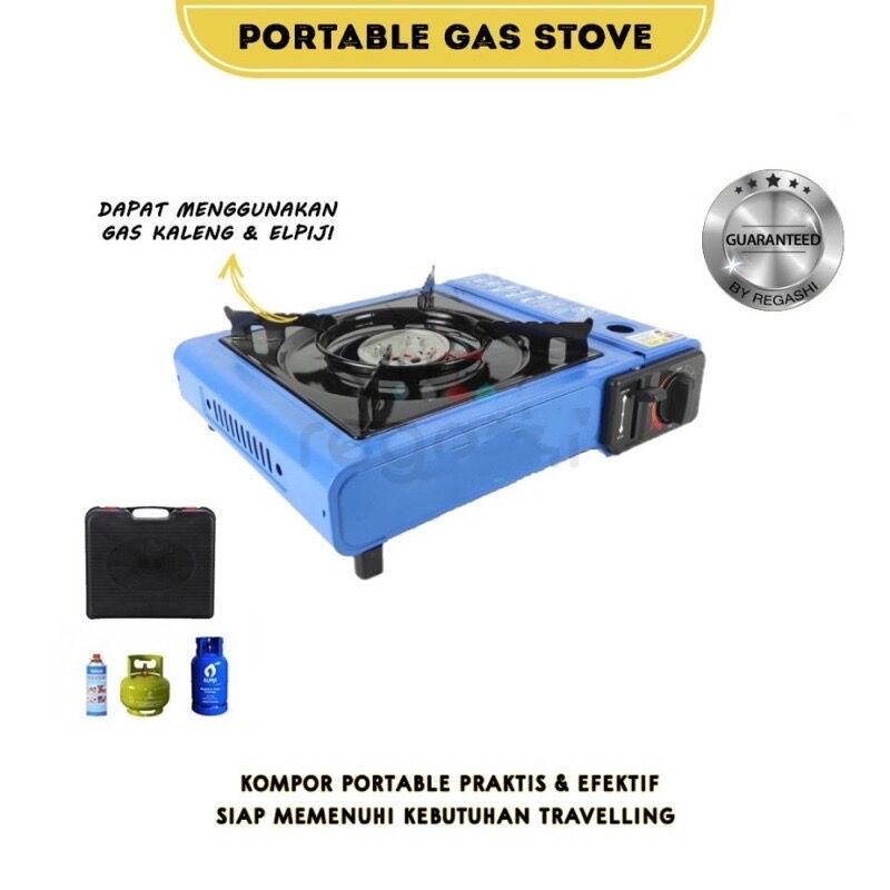 Kompor Gas Portable WELHOME  2 IN 1 Gas Elpiji Dan Gas  Kaleng - SNI