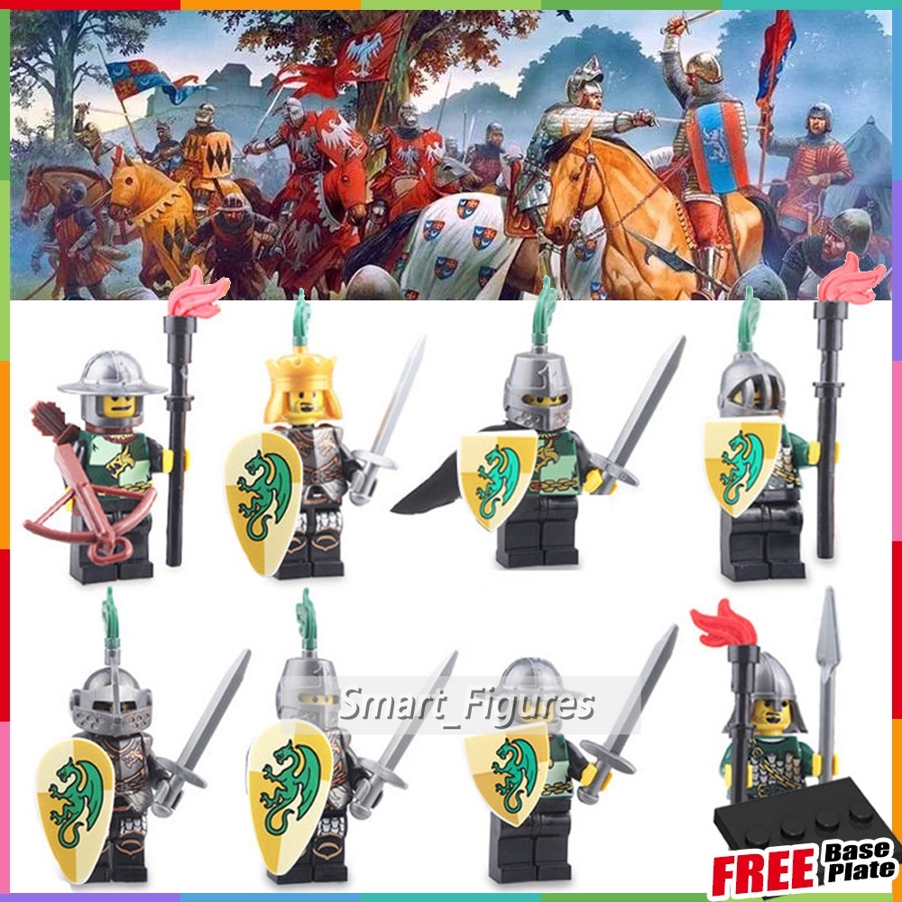 Mainan Action Figure Minifigures Model Kastil Tentara Naga Hijau AX9806