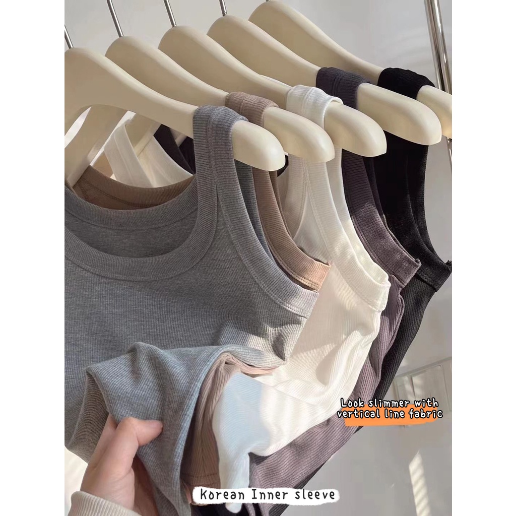 BEARY JEANS BJ030 | Tanktop Korean Style Inner Top Vertical Line Free size Tank Top Elastis Premium Tank top