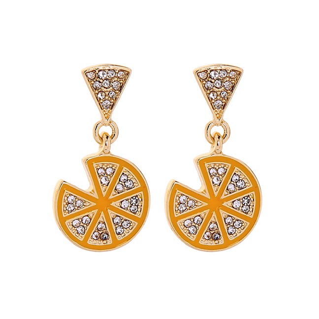 LRC Anting Tusuk Fashion Lemon And Diamond Earrings D91440