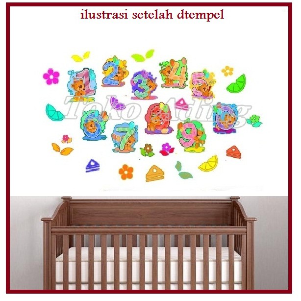Wall Sticker Number / Stiker Dinding Angka Beruang