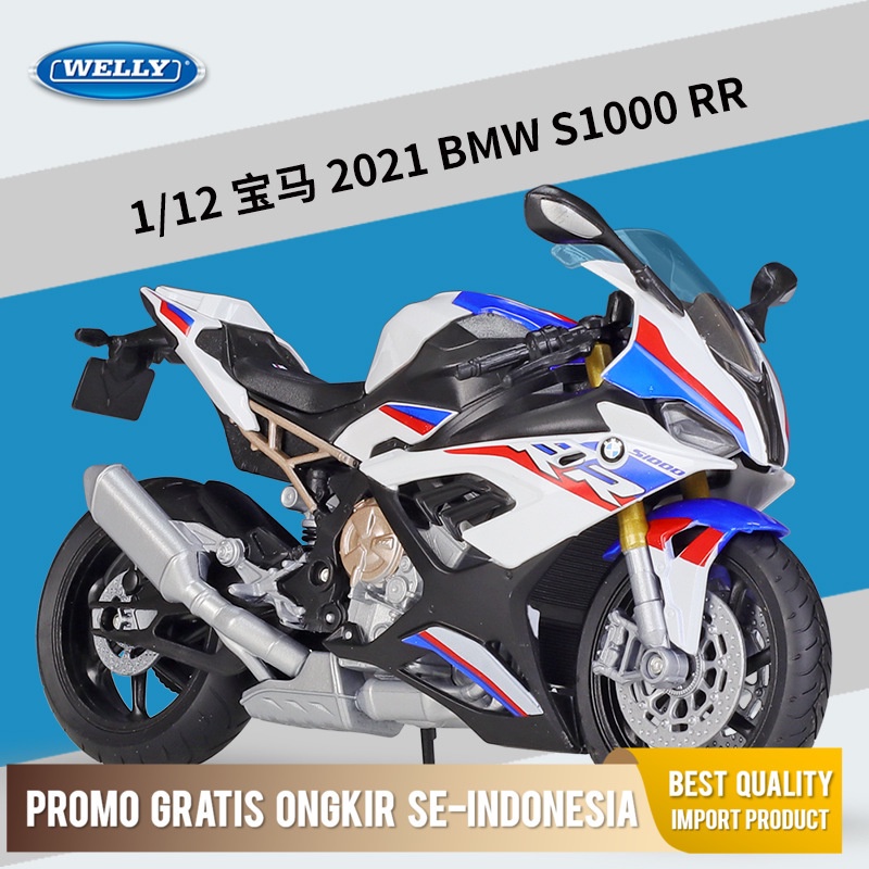 Miniatur Diecast Willy Welly1:12bmw 2021 Bmw S1000rr Mesin Berat Simulasi Liga Motor Selesai Model