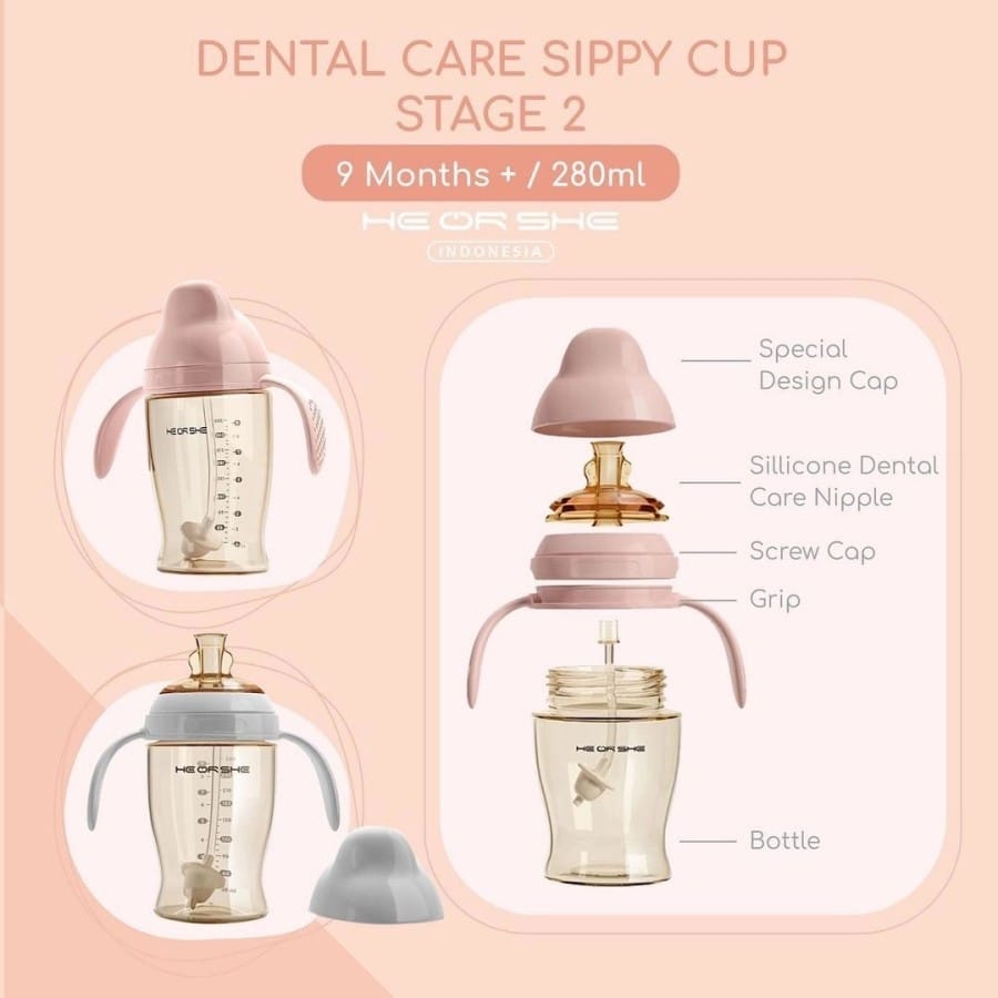 Heorshe Dental Care Sippy Cup 180ml &amp; 280ml / Botol Bayi