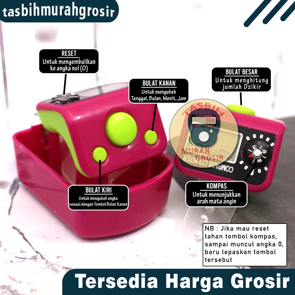 TASBIH DIGITAL KOMPAS WARNA-WARNI TERKINI