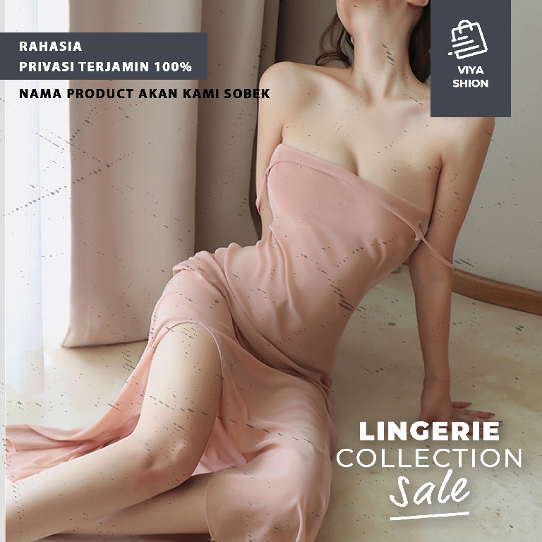 Lingire Baju Tidur Sexy Set Dress Gaun Piyama Lingerie Hitam Wanita Seksi Cosplay Hot Dewasa Cantik Menarik Premium VS12-6