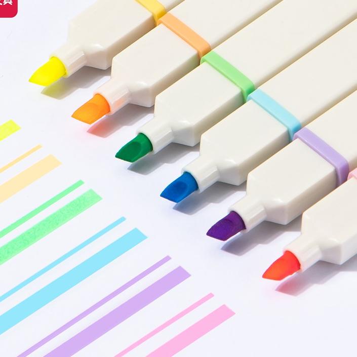 

✺ Deli Highlighter / Penanda Warna Dual Tip 6 Warna Terang S741 な