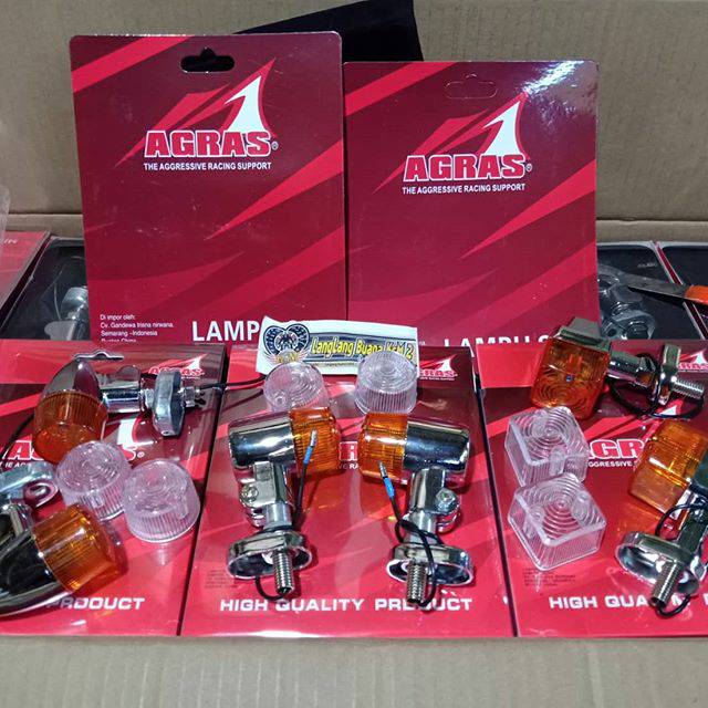 LAMPU RETENG SEN PALU CHROME DOUBLE KACA ISI 2 PCS