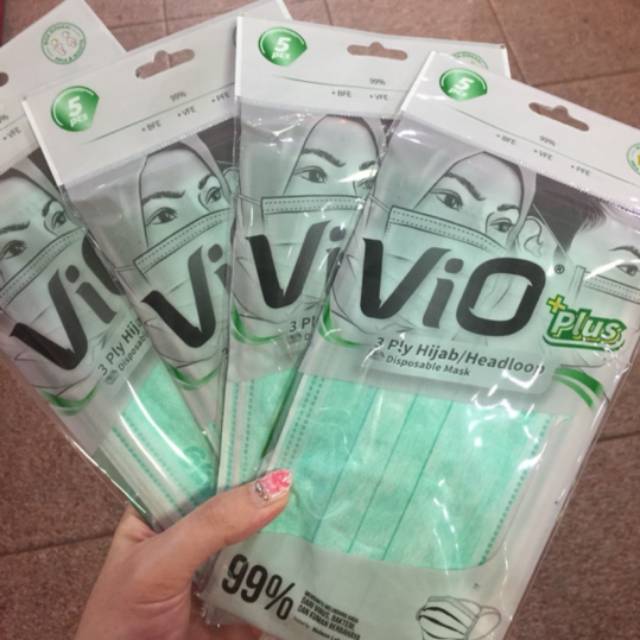 Masker 3M hijab VIO plus 3 ply isi 5