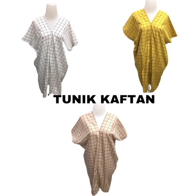 Atasan Wanita Model LONG SQUARE / Tunik Model KAFTAN Motif KOTAK KOTAK