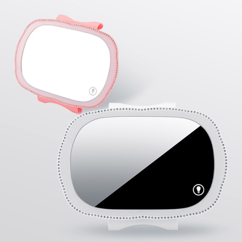 Zzz Cermin Rias / Kosmetik / Makeup Model Klip on Visor Matahari Mobil Dengan Saklar Sentuh + LED