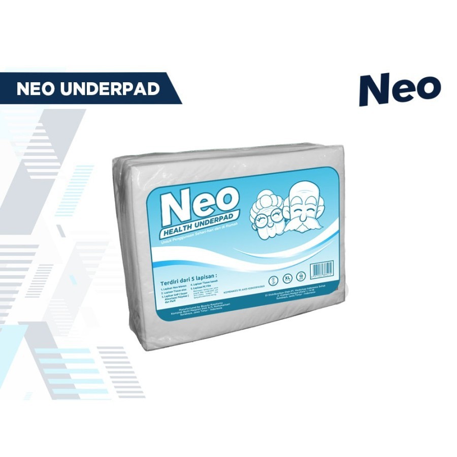 UNDERPAD NEO HEALTH UK. XL 60X90 ISI 10PCS/POPOK DEWASA