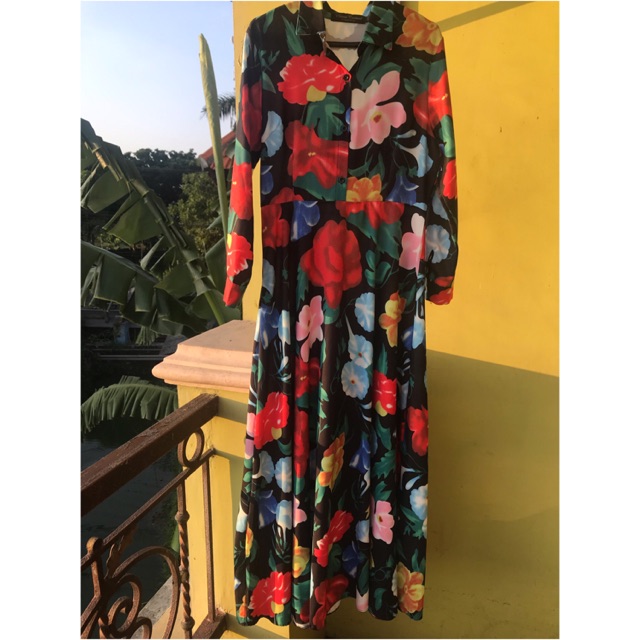 Preloved Dress muslim (gamis) flower pattern by cliona couture