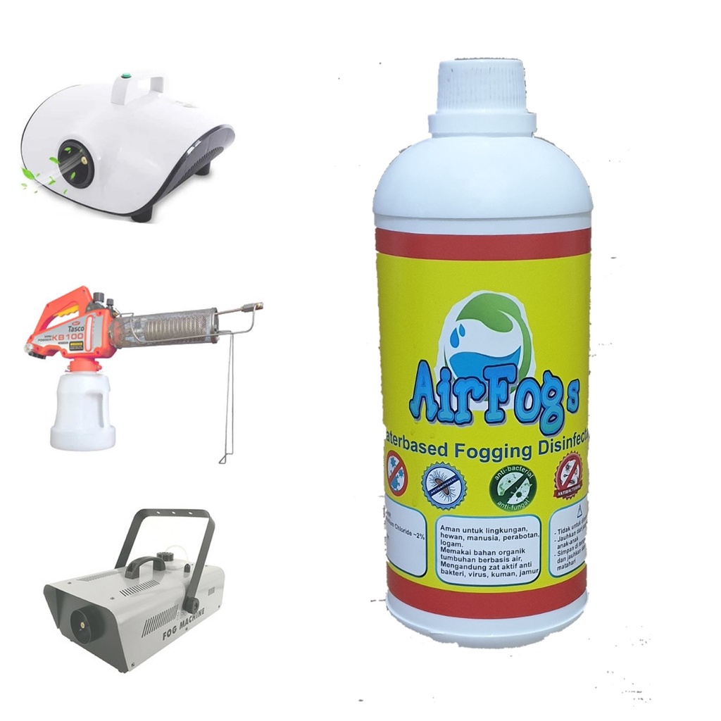 AIRFOGS DISINFEKTAN 1L, FOGGING WATERBASED + DISINFEKTAN AMAN U/ TUBUH