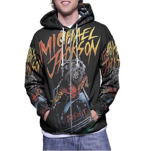 Jaket Hoodie Zipper Fullprint Michael Jackson This Is It Bahan Polyester Jersey [Hoodie Dengan Ritsl
