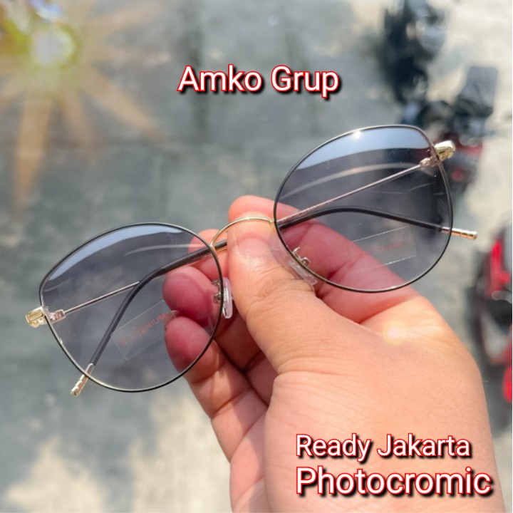 PROMO FREE BOX DAN LAP PHOTOCROMIC TERBARU 730 VINTAGE FRAME OPTIK WANITA PRIA ANTIRADIASI BLUERAY NEW