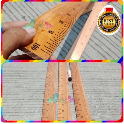 Penggaris Kayu 100 Cm Penggaris Mistar 1 Meter Penggaris Papan Tulis Kayu Siku Panjang 100 Cm