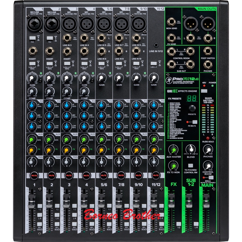 Mixer MACKIE ProFX12v3 ProFX12 v3 12 Channel Original Usb Interface