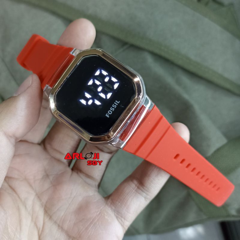 JAM TANGAN WANITA LED TOUCH RUBBER BISA COD