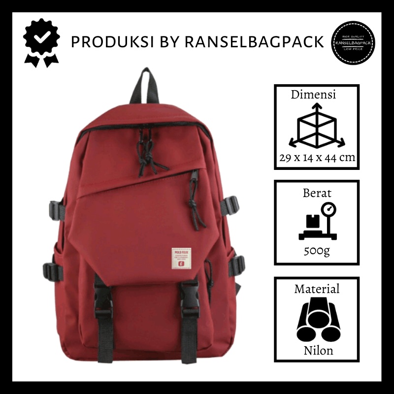 Tas Ransel Pria - Sekolah Kuliah Kerja Travel Remaja Terbaru Murah Bagus Multifungsi Stylish Backpack Punggung Bahu Korea Model Fashion Import Lokal Original Simple Elegan Casual Unisex Cowok