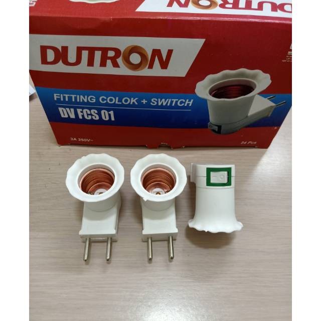 Fitting Colok + Saklar Fiting Colok Switch Dutron DV FCS 01 Grosir