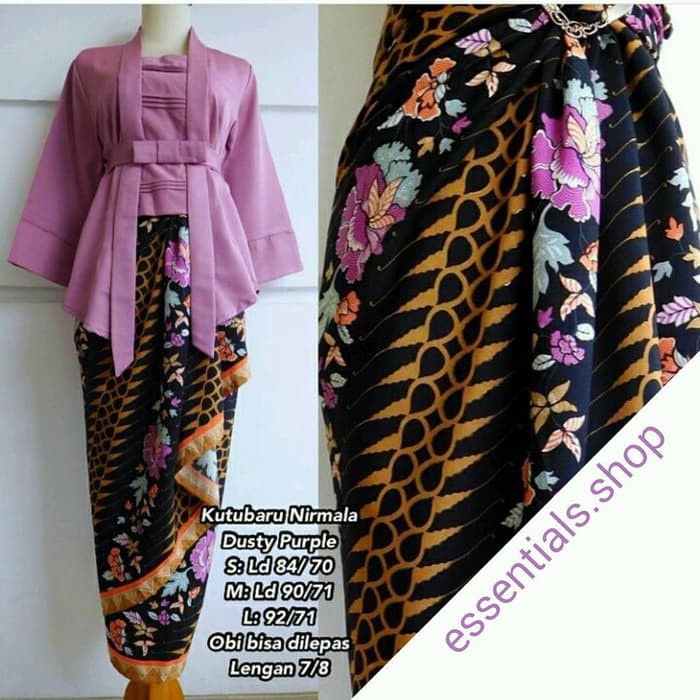 Setelan Kebaya Floy Kutu Baru Nirmala Dusty Purple