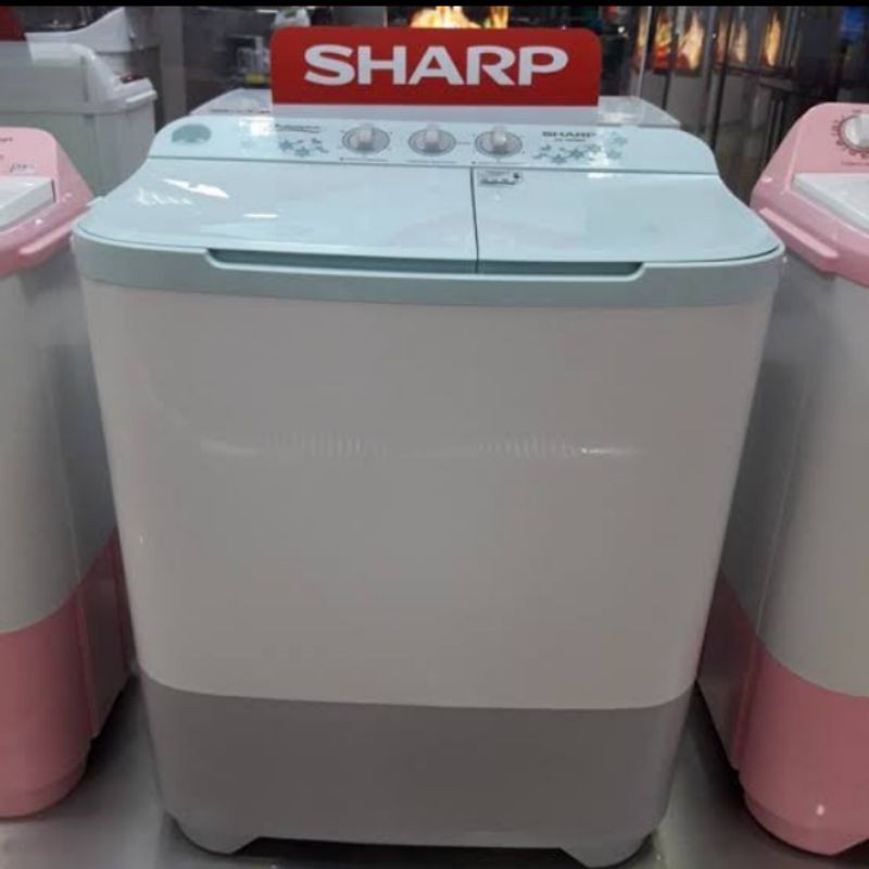 Mesin Cuci Sharp Twin Tub 8 KG - EST 90 MW HK BK PK Bergaransi Resmi 2 tabung