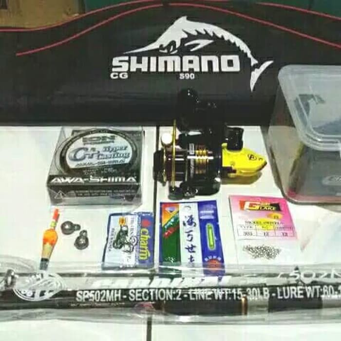 Set Pancing Murah Reel Maguro Joran Goldenfish Lengkap Kekuatan 15kg