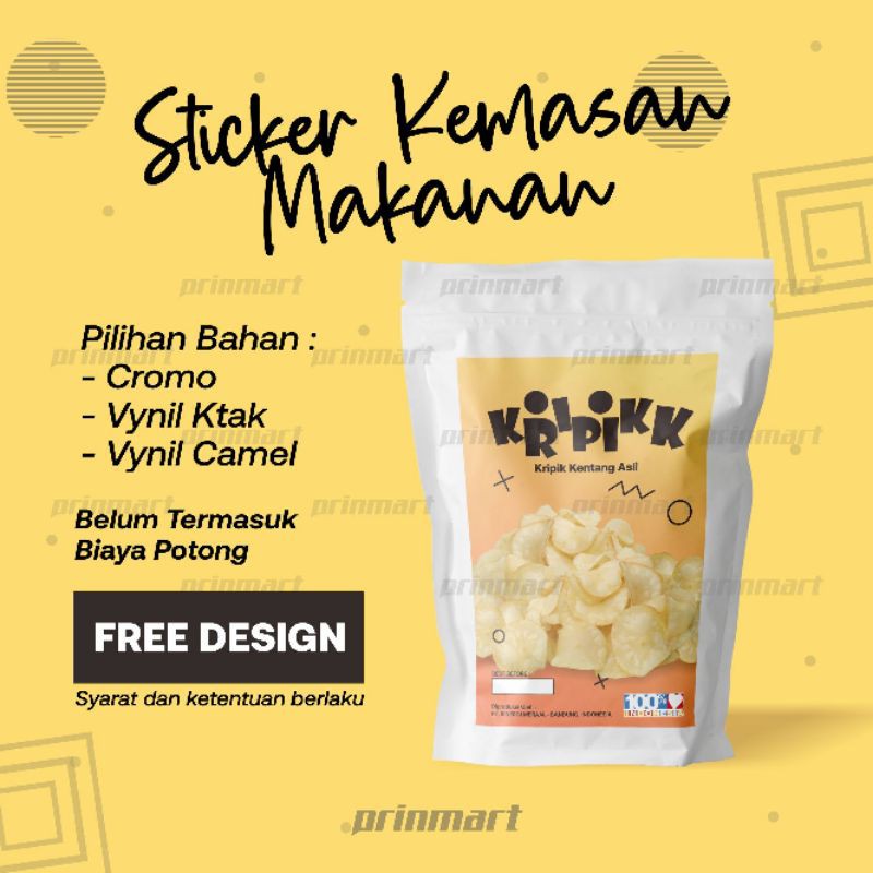 

Cetak Sticker Vynil Cromo Label Kemasan Makanan Minuman Custom Bebas