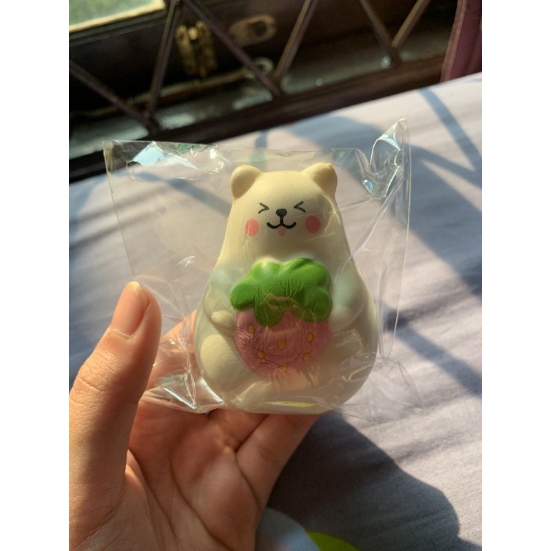 ibloom marmo marshmellow bear strawberry pink mascot squishy sales flashsale murah