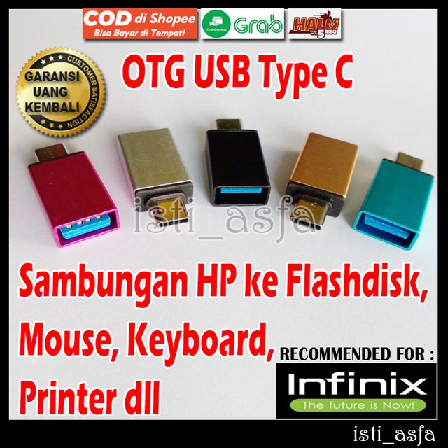 Sambungan OTG USB Type C untuk HP INFINIX NOTE 8 8I 10 PRO HUAWEI MATE 10 20 30 40 50 MATEPAD PRO ENJOY LENOVO Z2 ZUK EDGE Z1 Z5S Z6 K10 K11 K12 K13 ONEPLUS 5 5T 3T 3 2 Ke Flashdisk Mouse Keyboard Printer