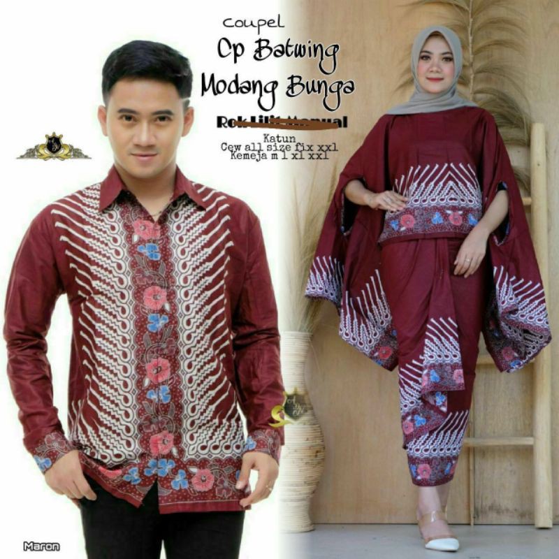 Couple set batwing modang kembang