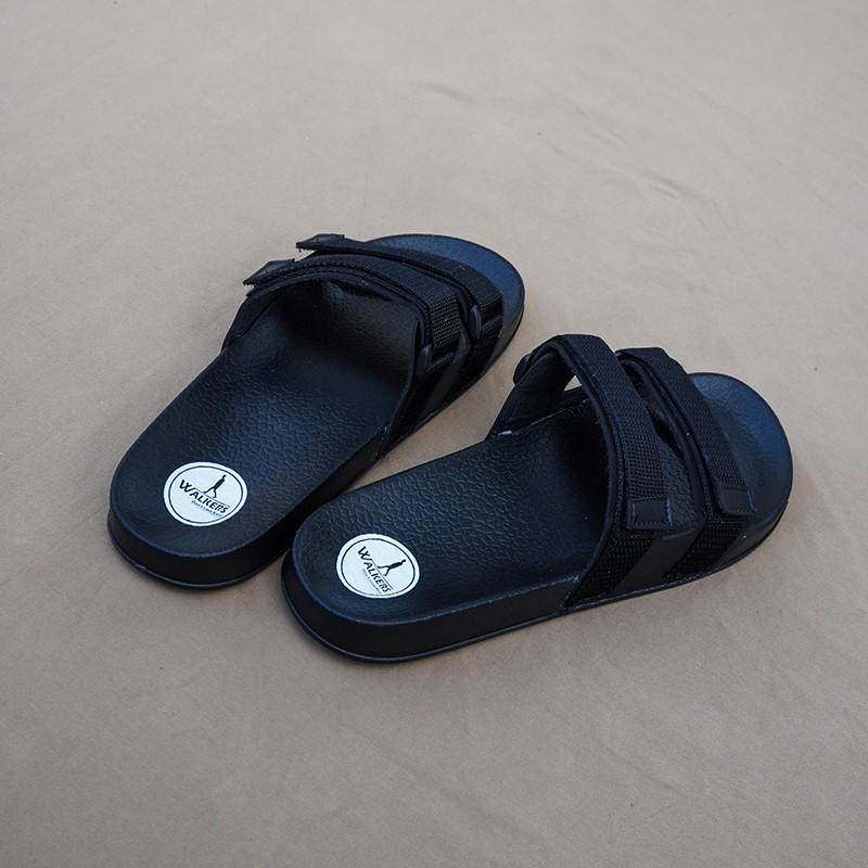 Sandal Casual Pria Selop Murah Sendal Slide Walkers Weber Hitam Kasual Santai Harian Jalan Keren