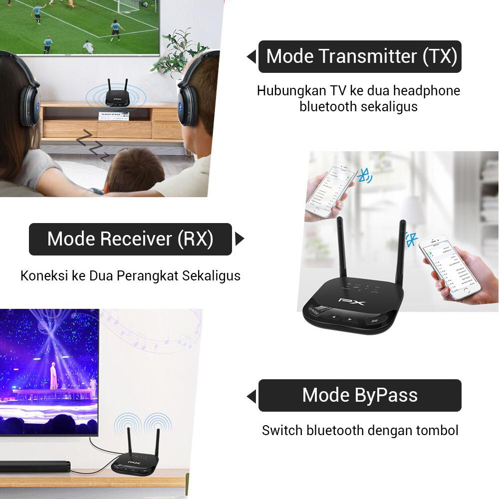 Bluetooth Receiver Transmitter Audio 5.1 HD Stereo 2in1 PX BRX-3600