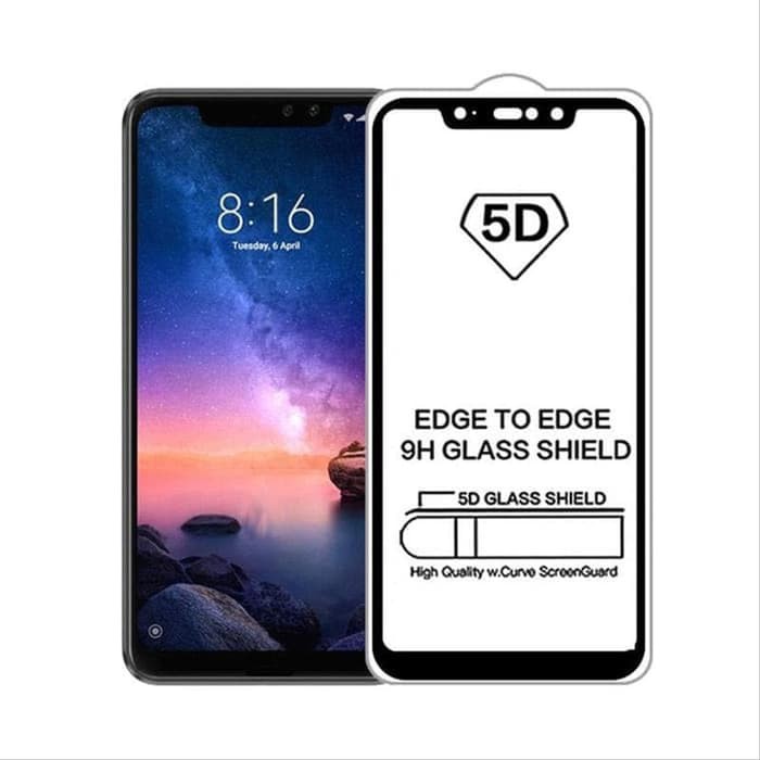 5D Full Glue Full Coverage Tempered Glass Anti Gores Samsung J2 Core iPhone XR Redmi 6 Pro A2 Lite