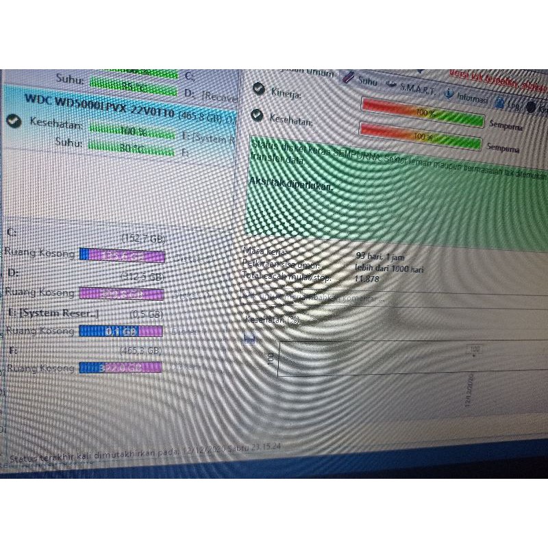 hardisk laptop 500gb WD blue slim