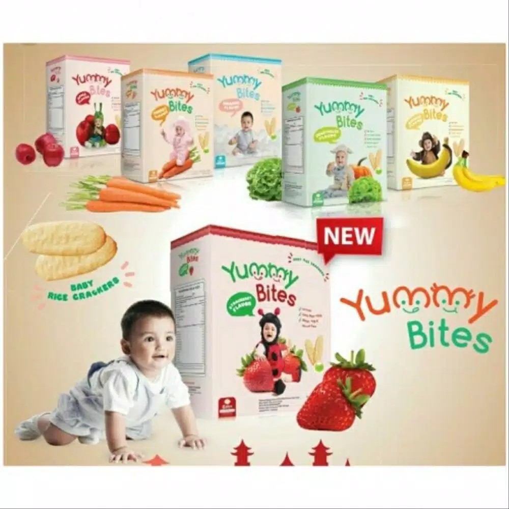 YUMMY BITES Rice Cracker 50g / Snack Bayi / Biskuit Bayi