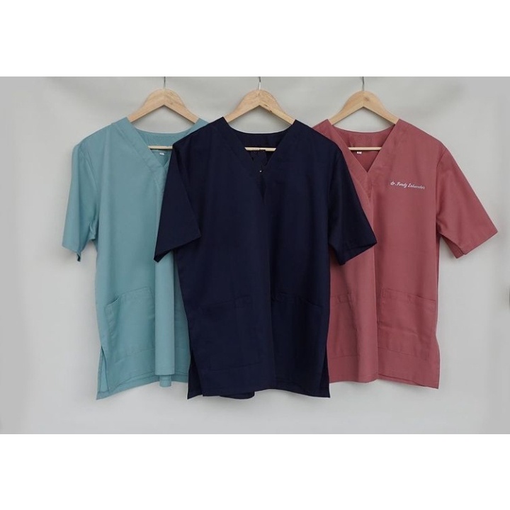 Baju Jaga / Baju OK / Baju OKA / Baju Operasi / Doctor Scrub / Seragam Medis / Baju Scrub/[FREE POUC