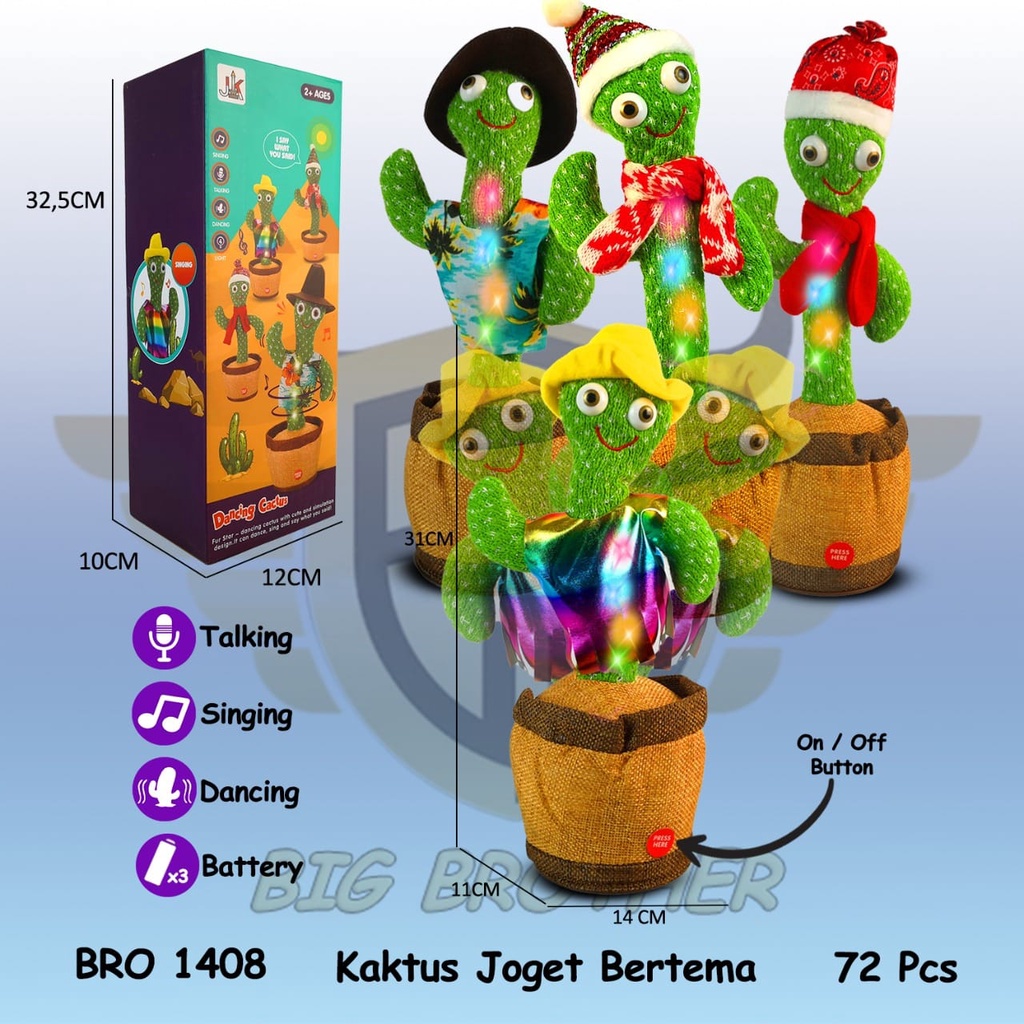 BRO1408 Boneka Pohon Kaktus Goyang Joget Dance